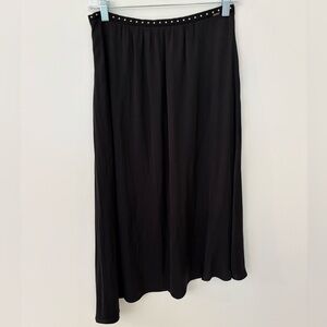 Black silky skirt with studs